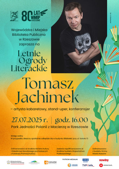 Grafika promująca spotkanie z Tomaszem Jachimkiem